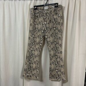 Frame Denim Snake Print Le Crop Mini Boot Pants